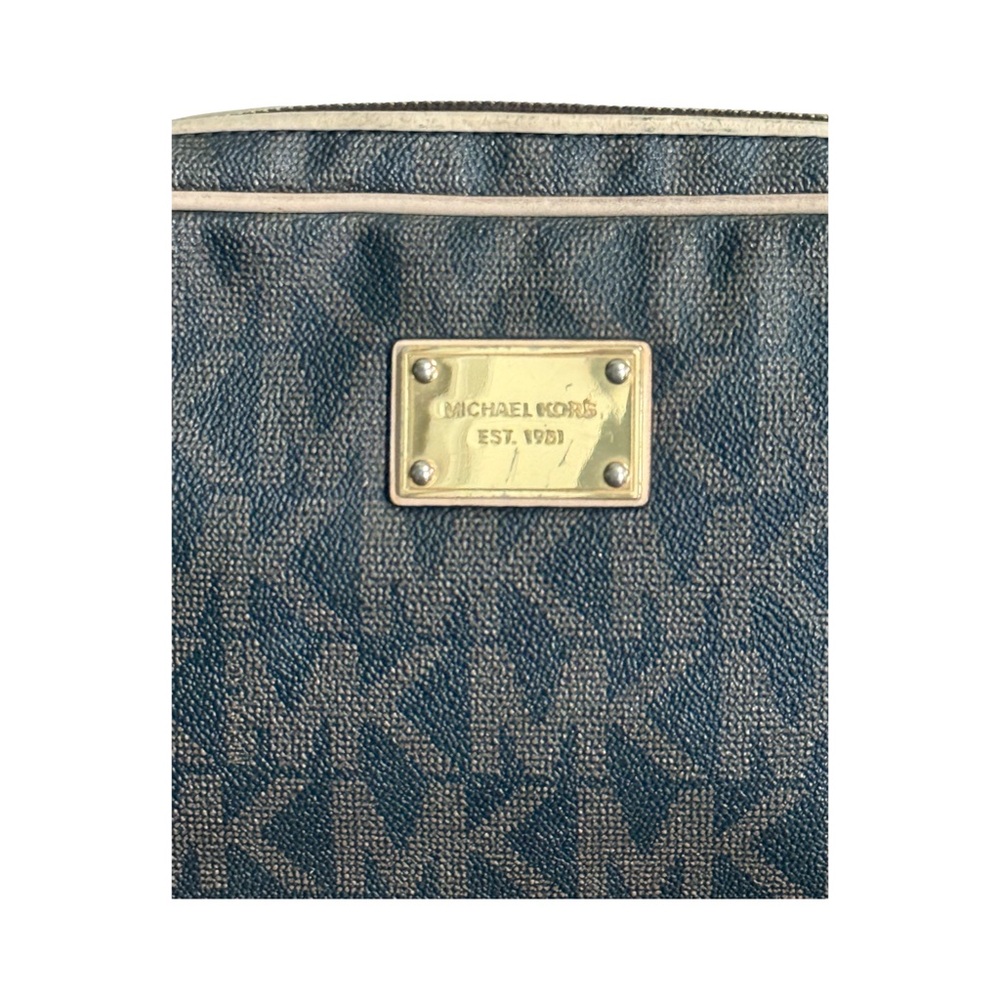 Michael Kors Brown Signature Monogram Crossbody Bag with Gold Accents - Picture 6 of 9